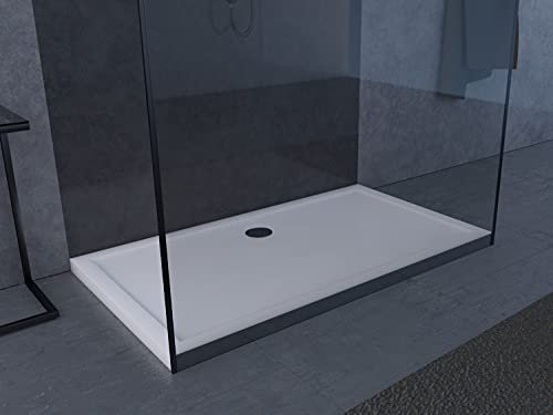 MARWELL Rectangulaire 140 x 80 cm – Acrylique sanitaire MARWELLaus de qualité supérieure, convient pour les parois de douche d'une surface de 140 x 80 cm, FAC377, blanc, 140 x 80 x 4 cm rectangulaire