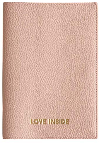 Mutterpasshülle mit Prägung LOVE INSIDE teilweise in gold veredelt, Mutter-Kind Pass, Organzier, Ultraschallheft (Altrosa)