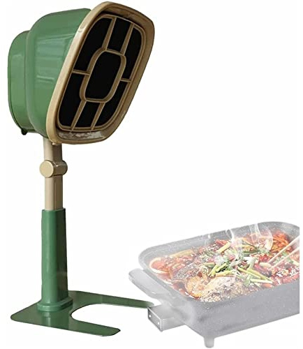 3200 RPM Portable Cooker Hood, Desktop Range Hood, BBQ Hot Pot Extractor, Height Angle Adjustment, Washable, for Home, Kitchen, Hot Pot, Gift for Friend (Color : Green)