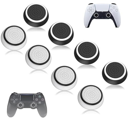 8 Stück Controller-Zubehör Schutzhülle, Thumbstick Grip Caps Für PS3, PS4, PS5 Controller Stick Attachments, Joystick Schutz Attachments (2 Farben)