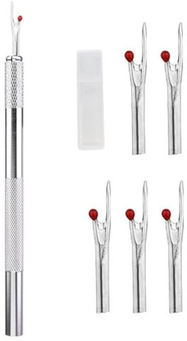 EIHI Metall-Nahttrenner-Set mit Ersatzklinge Aluminiumlegierung Griff Stichentferner Zum Nähen, Nahtauftrenner, Nahtschneider, 6 Stück