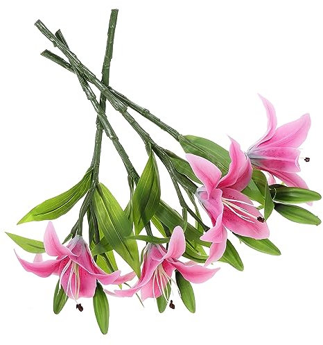 Alipis 4 Fiori Di Giglio Artificiali Realistici Decorazioni Per Matrimoni Bouquet Di Fiori Realistici Per Feste A Casa
