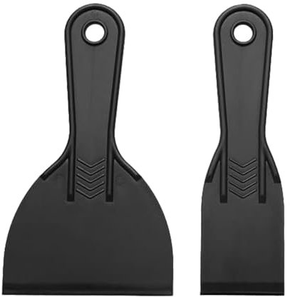 WOLMIK Juego de raspadores de masilla – Juego de 2 raspadores de masilla de plástico, herramientas de raspadores de pintura, raspador de masilla para spackling, parches, calcomanías, papel pintado,