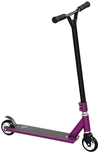 HOMCOM Scooter acrobático, 360 ° Nivel de Entrada Trucos Scooter w/Cubierta de Aluminio Ligero y ABEC 7 Rodamiento, para la Edad 14+ Principiantes, púrpura