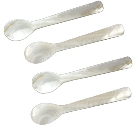 Lawnrden Cucchiaino da caffè|Cucchiaino in Madreperla Classico per Caviale Madreperla 12 cm 4pz