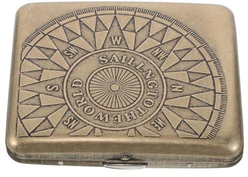 VERDANVERSE Retro Metall med Snabböppning och Fjäderklämma Portabel Cigarrask för Resor och Utomhusbruk Unisex Ficksäker för Cigaretter