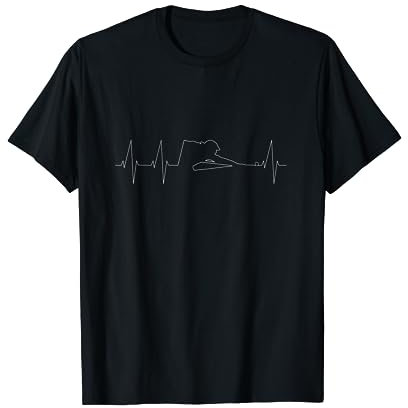 Cooles Pool Billard Snooker Heartbeat Design T-Shirt
