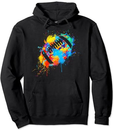 American Football Farbklecks-Design bunt Pullover Hoodie