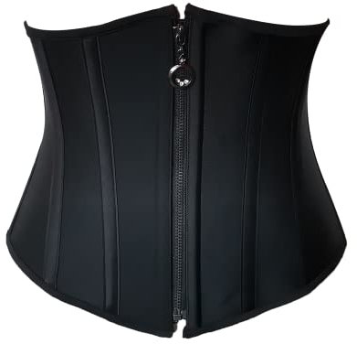 RZY Damen Unterbrust Latex Sport Gürtel Taille Trainer Korsetts Sanduhr Body Shaper mit Stahlknochen Extender, Schwarz, Medium