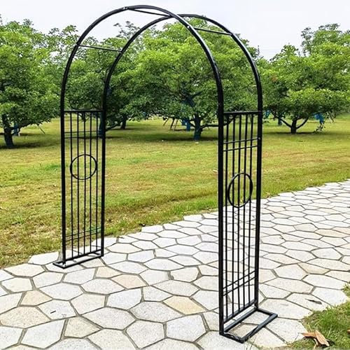 Arche de Robuste pour Jardin, Arceau à Rosiers métal Grande Arche de Plante Grimpantes Balcon Exterieur pergola 1.4m 1.8m 2.6m 3.4m Large (Color : Noir, Size : 220cm x 230cm)