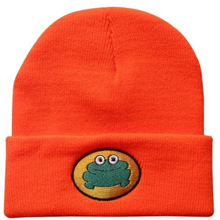 CazDopaM Cute Cartoon TV Parappa The Rapper Frog Knitted Beanie Hats Unisex Fashion, Orange, 0