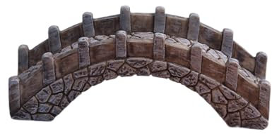 Miniature Arch Bridge Figurine Miniature Garden Bridge Ornament Mini Bridge Aquarium Decoration Resin Fairy Garden Accessories Small Statue Flower Pot DIY Dollhouse Decor, with Railings