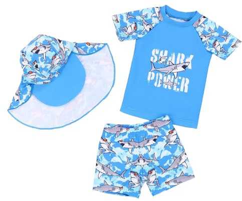 Costumi Ragazza 12 Anni, Con Cappello Da Sole Upf 50+ Protezione 3 Pezzo Maglietta E Pantaloncino Rashguard Ragazzo Estive Asciugatura Rapida Per Vacanza Spiaggia Mare