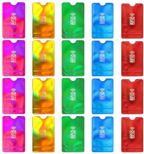20 custodie per carte di credito, custodia per carte di credito, custodia NFC per carte di credito, protezione per carte di credito, portafoglio antifurto per uomo e donna