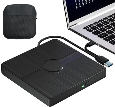 AYJYZHIAG unità Esterna Portatile, Lettore CD/Dvd Esterno 3D con Doppia Porta USB 3.0 di Tipo C for PC Laptop