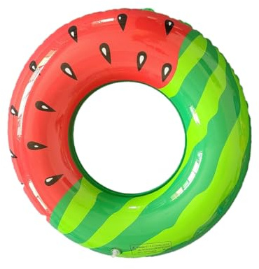 ALCXAZS Goditi l'anello da nuoto gonfiabile resistente all'acqua - Anello da nuoto in PVC 9 Anello per piscina , Anguria con buccia