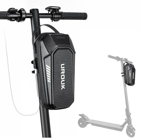 UROUK EVA Bolsa para Scooter Bolsa Bicicleta Cuadro con Almacenamiento,Mochila Patinete Impermeable para Ciclismo Al Aire Libre，Negro 2L