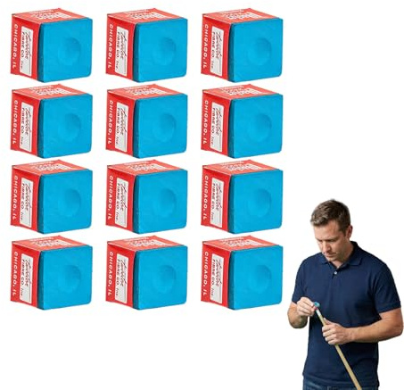 GifBasg 12 Stück Snooker Pool Kreide Set, rutschfeste, langlebige Billardkreide für präzise, Feine Pulverstruktur, Leuchtend blau, geeignet für alle Queue-Arten, Perfekt für Billard-Enthusiasten