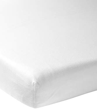 Meyco Baby Spannbettlaken für Beistellbett - 50x90cm - Jersey Spannbetttuch - 100 % Baumwolle - Oeko Tex zertifiziert - Rundum-Gummizug, atmungsaktiv - Uni - Weiß