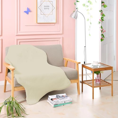 Teppich Wölkchen Alfombra de imitación de Piel - Sala de Estar, decoración de la Sala de Dormir - Alfombra de Piel Lavable como de Cama, cojín de Silla - Beige, 80 x 120 cm