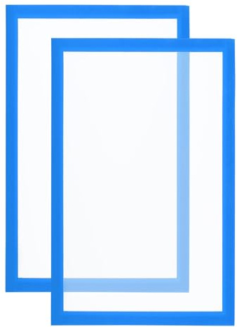 PATIKIL A3 Magnetic Picture Frame, 2 Pack Magnetic Sign Holder Self Adhesive Display Frame Reusable Double Sided Frosted for Refrigerator Window Wall Photo Artwork, Blue