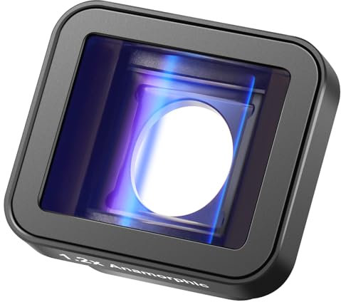 NEEWER 1.2X Anamorphic Lens Compatible with Gopro Hero 12 11 10 9 Black, Widescreen Cinematic Effect with Blue Flare, Anti Reflection Multi Coated HD Optical Lens, LS-56