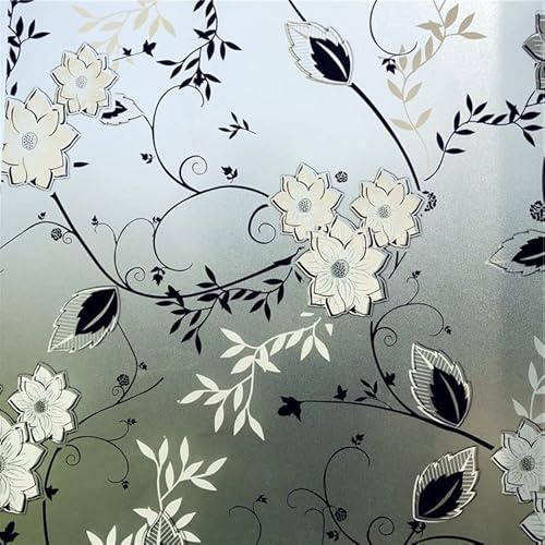 Hoonng Pellicola Vetri Finestre, Oscurante Privacy Pellicola, Fiore, 60x200CM