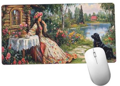 Blanco Alfombrilla Ratón 900x500x3mm Alfombrilla Raton XXL Grande con Base de Goma Antideslizante, Lavable, Accesorios Gaming Nieve, Ordenador Gamer Regalos, Mouse Pad Gaming Mejora La Velocida Y286