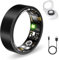 Smart Health Rings for Women Men, Fitness Tracker with Heart Rate, Blood Oxygen, HRV, Sleep Tracker, Step Tracker, No Subscription Fee, IP68 Waterproof Smart Ring for iphone & Android (Black 8#)
