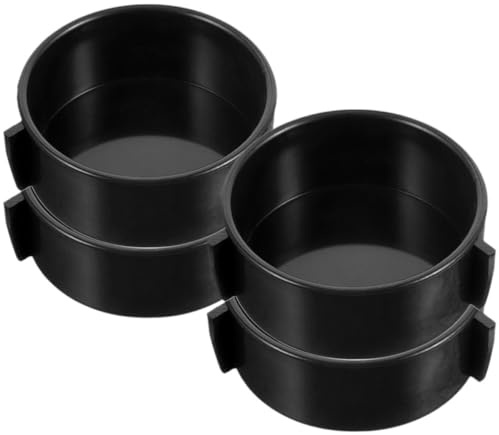 Artibetter Set 4 Ciotole in Ceramica per Rettili Nero, Delicata Ciotola per Terrario Facile da Tenere e Sicura per Cibo e Acqua, per Alimentazione Lucertole