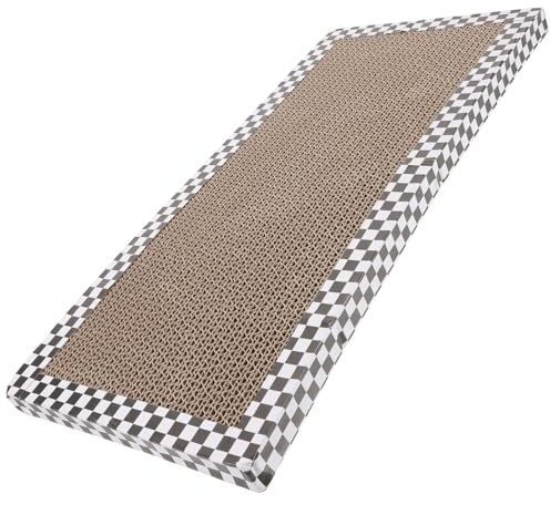 Levemolo Rascador para Gatos de Cartón Corrugado 43X20X2 CM Tablero Resistente al Desgaste Accesorio Doméstico para Gatitos Juguete Interactivo para Interior Cuaderno Divertido