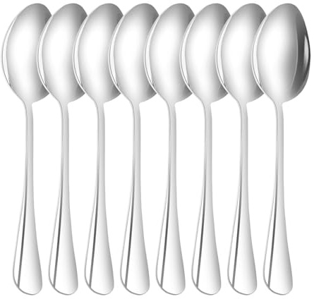 Ragyzity 8PCS 14cm/5.5 inch Stainless Steel TeaSpoons, Tea Spoons with Mirror Polished Finish, Dessert Spoons Set, Coffee Spoon, Small Spoon Set, Use for Home, Kitchen, Restaurant