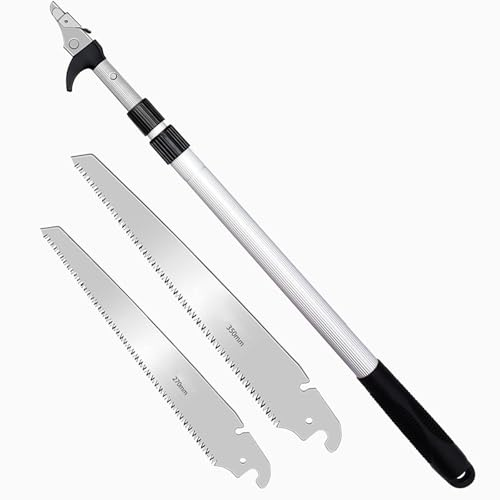 1.2m Telescopic Tree Pruner Saw – Extendable Pole Tree Cutter for High Branches with 2 Cut Blade – Garden Tree Cutting Tool for Pruning for Trimmer Yard Garden Patios,C