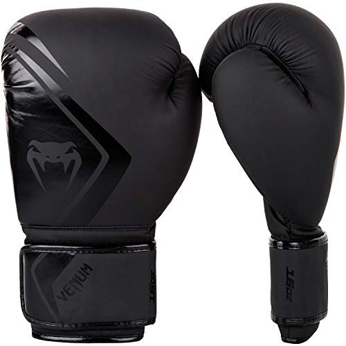 Venum Contender 2.0 Boxhandschuhe, Unisex, Erwachsene, Schwarz/Schwarz, 454 g