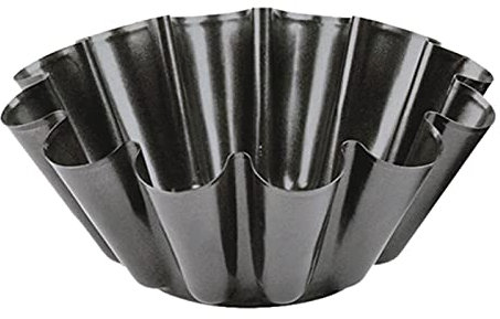 Tradineur - Flanera rizada antiadherente de 23 cm de diámetro y 10 cm de alto especial para repostería. Molde para realizar flanes antiadherente. Moldeador para postres con forma ondulada.