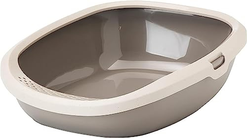 Savic Gizmo - Caja de Arena para Gatos (52 x 39,5 x 15 cm), Color Gris