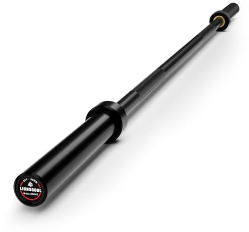 LIONSCOOL Premium 4.9ft Barbell (Black E-coating, 4.9FT, 500LBS)