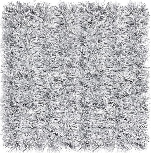 LATERN 10M Guirlande de Noël, Argent Couleur Guirlande Métallique Guirlande Scintillante Épaisse Brillante avec Pointe Antigel pour l'arbre de Noël Hiver Mariage Vacances Fête Décoration