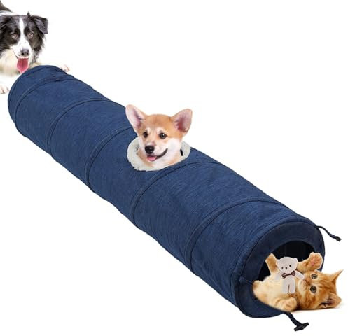 Biniveil Hundetunnel faltbar, Haustiertunnelspielzeug | Interaktives Katzentunnel-Hundetunnel für den Außenbereich,Kleintier-Übungsraum-Dekoration, Ganzjahres-Haustierspielmöbel für Balkon,