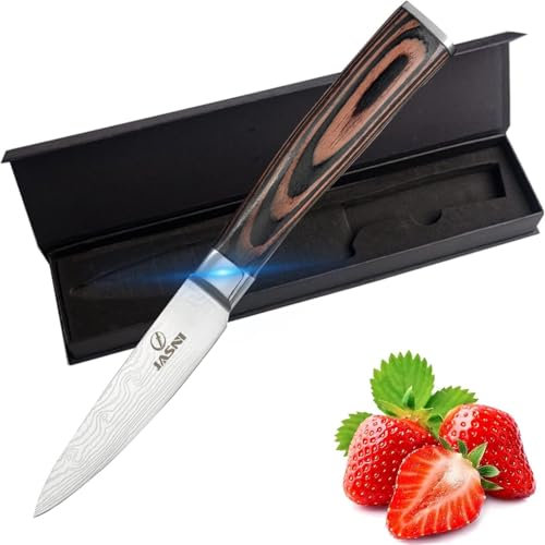 Paring Knife – 3.5 Inch Kitchen Knife Forged of German High Carbon Stainless Steel – Full Tang Ergonomic Handle – Razor Sharp Blade for Peeling, Slicing and Trimming (3.5 Inch Paring Knife)