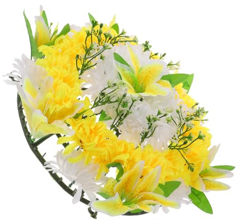 GETAJGHSD Ghirlanda Funebre Artificiale Fiori Per Commemorazione Wreath Sacrificale Delicato Per Attività Di Lutto e Funerali Design Elegante e Duraturo Morbidi e Dettagli Raffinati
