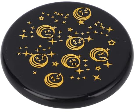 Aoaoy Piedra de jade negra tallada, piedra protectora de bolsillo, meditación y yoga (2)