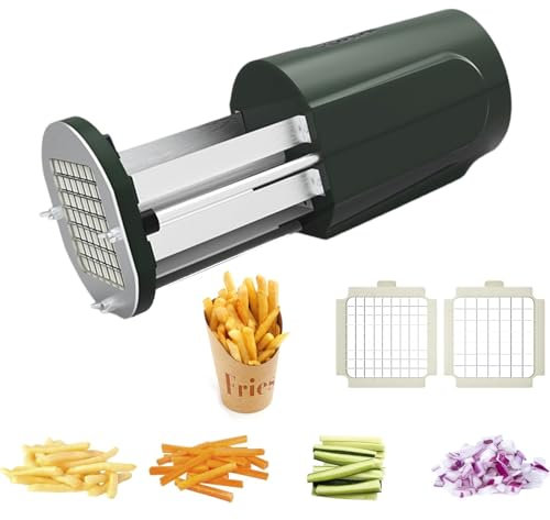 Elektrisk pommes frites-skärare, professionell kommersiell pommes frites-skärare, grönsaksskärare, elektrisk pommes frites-maskin, potatisskärare for hushåll, potatischips, 1/2 och 3/8 tums knivar