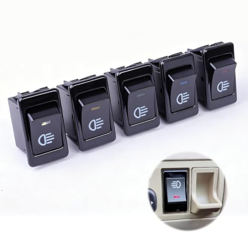 12V 35A Fendinebbia LED Nterruttore, Interruttore Universale Per Auto E Moto, Interruttore SPST ON/OFF Per Luci Fendinebbia (4 Pin) - Materiale Plastica E Metallo, Interruttori 12v