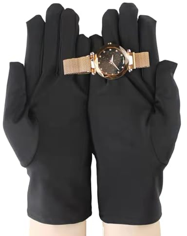 Lainiaoly Gants En Microfibre Noir, Gants De Bijoux Inspection, De Protection, Outil De Photographie Pour L'horlogerie, Bijouterie, Manipulation Des Bijoux Et Montres, Collectionneur, Professionel