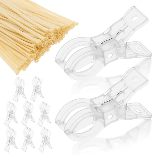 10Pcs Balloon Arch Clips, with 100 Balloons, 9cm Transparent Clips for Balloon Arch, Large Plastic Spring Clamps for Balloons, for Birthday Wedding Backdrop Stand Photography Decoration