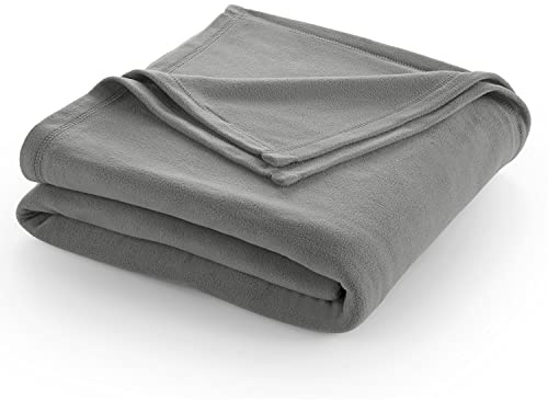 Full/Queen Size Fleece Blanket | Comfy Supersoft Fleece Blanket Full Size – All-Season Light Weight Throw Blanket | Luxuriously Soft | Throw Blanket for Couch and Sofa | Machine Wash | Gray