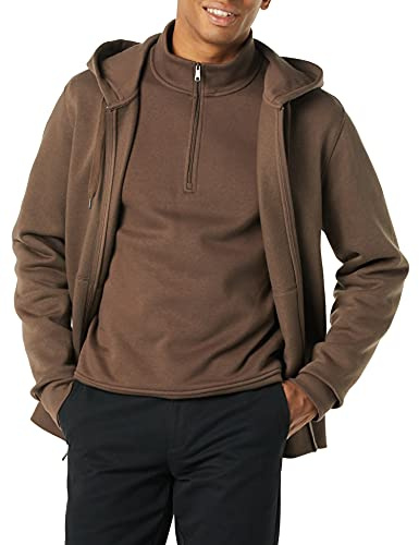 Amazon Essentials Men's Fleecetröja med hel dragkedja (finns i Big & Tall), Mellanbrun, L