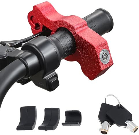 Windance Blocco Antifurto per Moto, Resistente, Blocco del Freno Anteriore Con Impugnatura dell'Acceleratore e Leva per Protezione (Rosso, L)