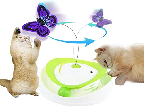 ALL FOR PAWS Jouet interactif 2 en 1 pour chat avec boules roulantes, jouet rotatif automatique pour chats d'intérieur